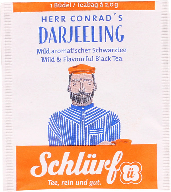 Schlürf Schwarzer Tee Herr Conrads Darjeeling Büdel