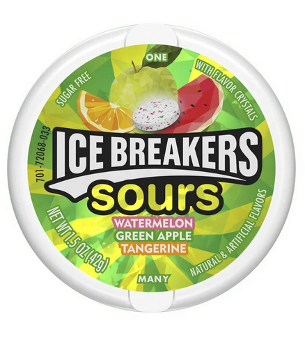 Ice Breakers Sours - Wassermelone Grüner Apfel Mandarine
